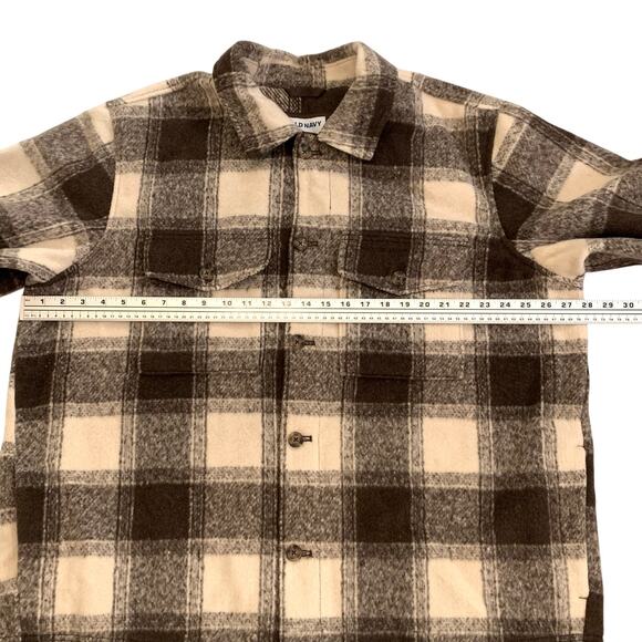 Old Navy Mens Brown Plaid Shacket Size XXL Full Button Front 4 Pocket Wool - Picture 9 of 16